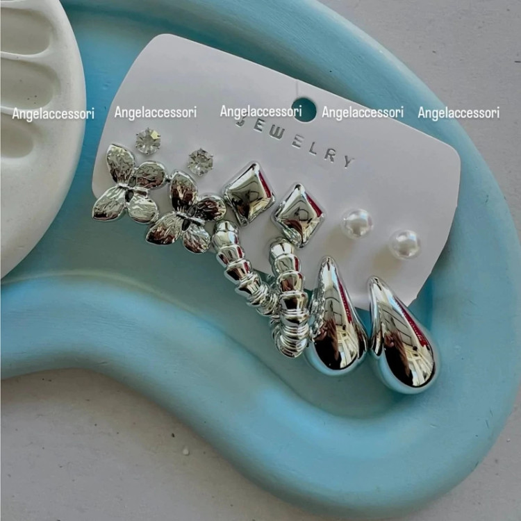 پک گوشواره آبکاری نقره