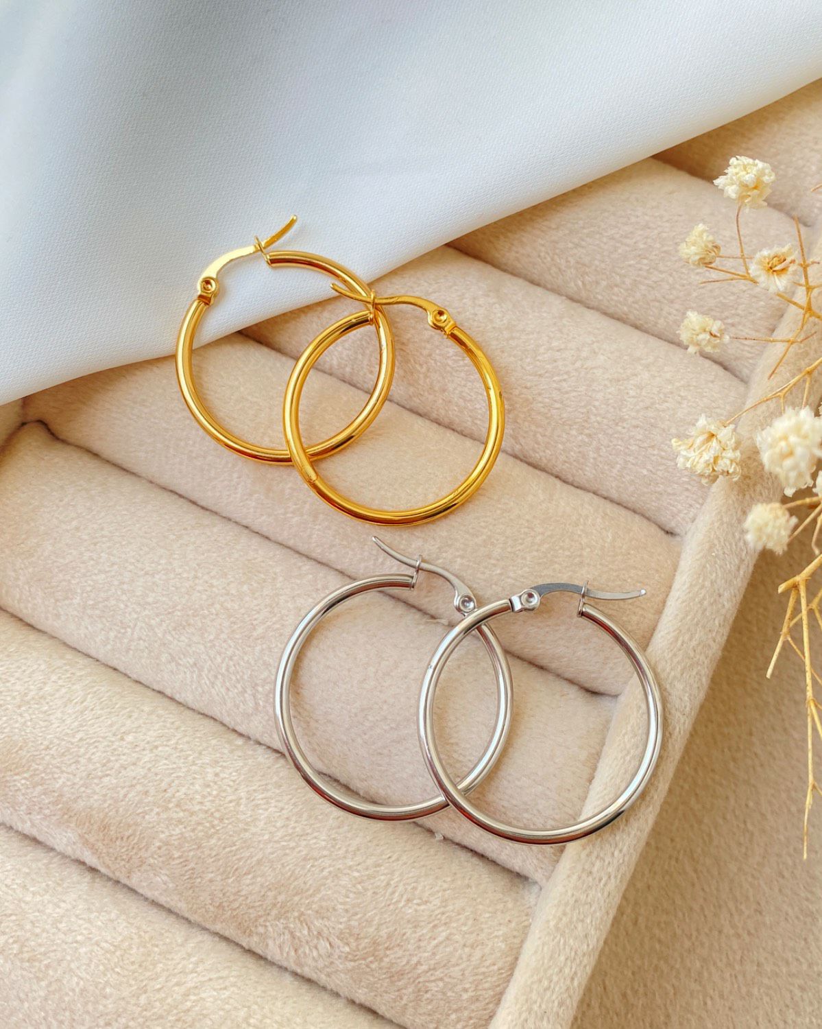 گوشواره حلقه ای استیل دخترانه
